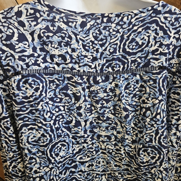 Passport Navy and White Patterned Blouse - Picture 6 of 11